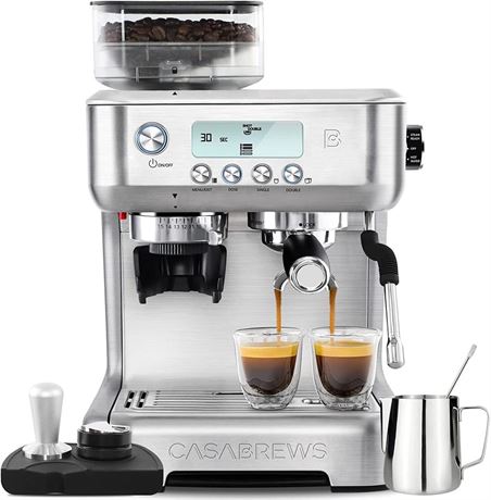 CASABREWS Espresso Machine with Grinder, Barista Espresso Maker with Milk