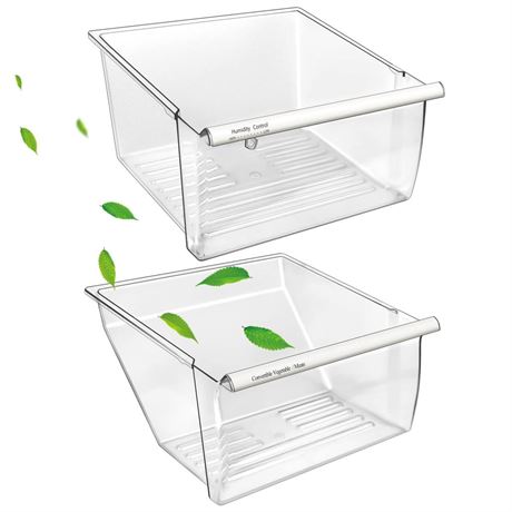 [2 Pack] Upgraded 2188656 Fridge Crisper Drawer (UPPER) & 2188664 Crisper Bin