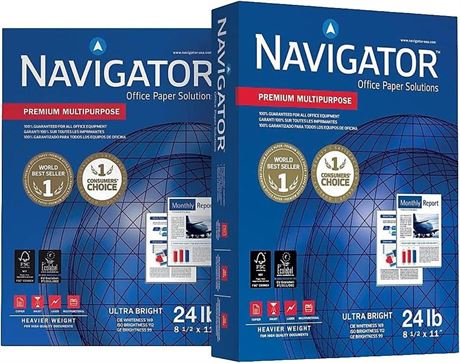 Navigator NMP1124 Premium Multipurpose Paper, 99 Brightness, 24lb, 8-1/2 x 11,