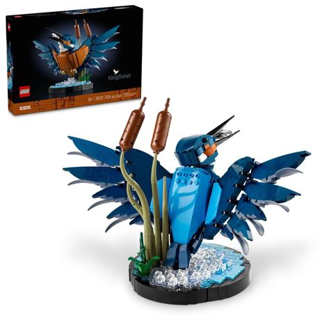 LEGO Icons Kingfisher Bird Model Building Kit - Detailed Building Block Set for