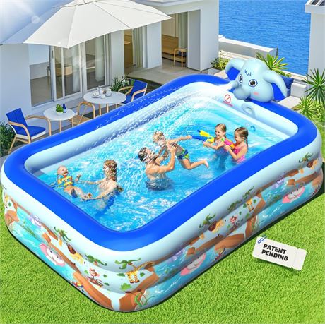Inflatable Pools with Sprinkler,Upgraded Elephant Inflatable Swimming Pool,Kids