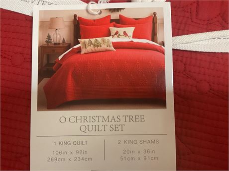 O Christmas tree quilt set vertex one holiday collections 1 king quilt and.