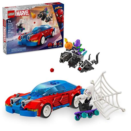 LEGO Marvel Spider-Man Race Car & Venom Green Goblin, Marvel Building Toy for