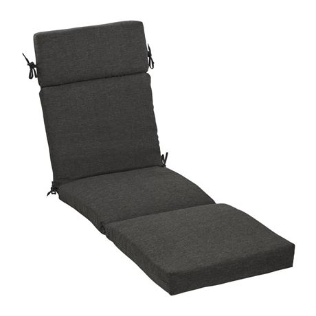 ARDEN Oceantex Outdoor Chaise Lounge Cushion 72 x 21, Ink Charcoal Black