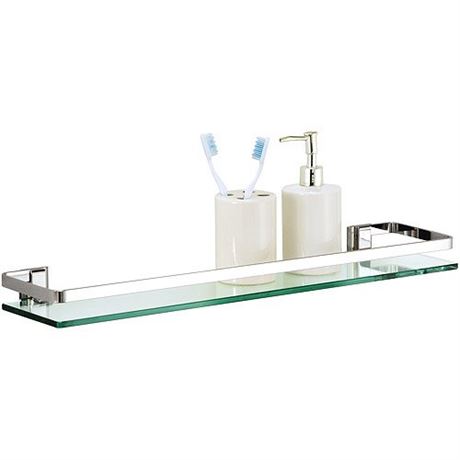 Organize It All Wall Mounted Glass Shelf  Chrome