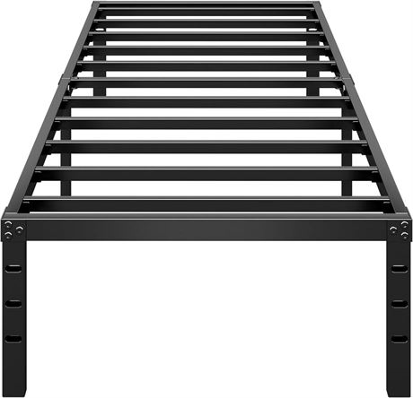 Metal Platform Bed Frame 18 Inch Tall Bed No Box Spring Needed,Twin Size Bed