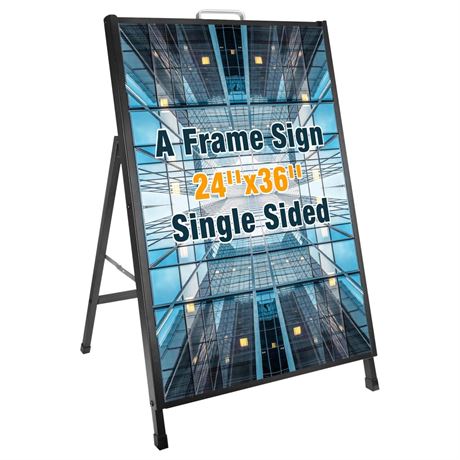 Heavy Duty A- Frame Sidewalks Poster stand 24 x 36 Inch Outdoor Sign with Carry