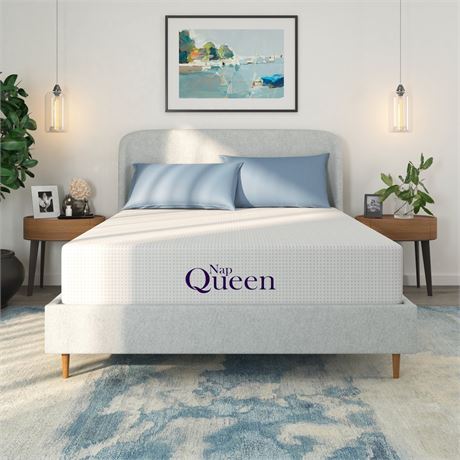 NapQueen Margaret 8" Twin Mattress, Charcoal Infused Memory Foam, Mattress in a