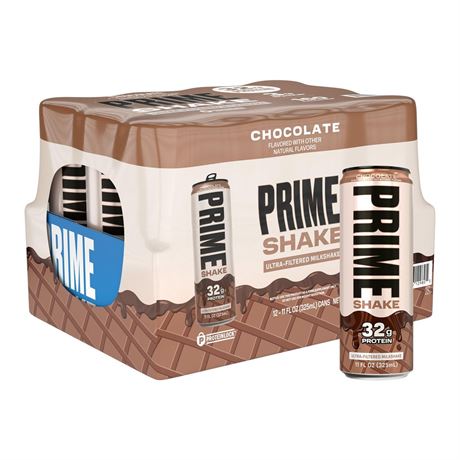 PRIME Shakes, Chocolate, 32g Protein Shake for Muscle Support & Recovery,