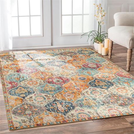 Lahome Moroccan 6x9 Rugs for Living Room,Large Washable Area Rug Ultra-Thin