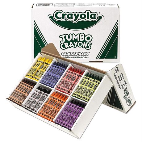 Crayola Jumbo Classpack Crayons  25 Each of 8 Colors  200