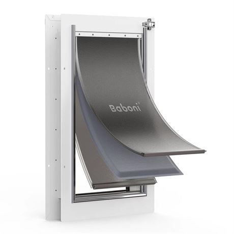 Baboni 3-Flaps Pet Door for Interior and Exterior Doors, Steel Frame and