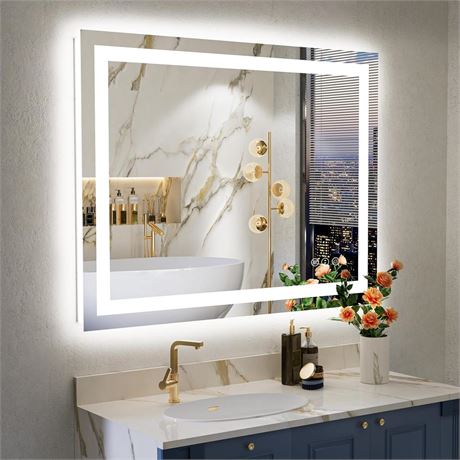 28x36 Inch LED Bathroom Mirror with Lights Front and Backlit Lighted Vanity