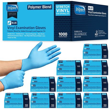 Inspire Nitrile-Vinyl Blend Exam Gloves Disposable Latex Free | Medical Gloves