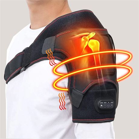 Heated Shoulder Wrap for Men Women, Upgrade Electric Heating Pad Massager with