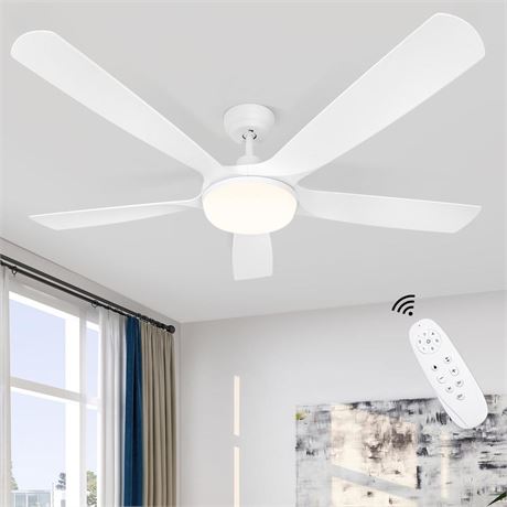 Ceiling Fan with Lights, 56 Inch Outdoor Ceiling Fan with Light 5 Reversible