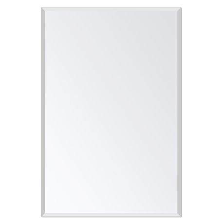 Ruomeng Rectangle Wall Mirror Frameless Mirror 16” x 24" Beveled Edge Mirror