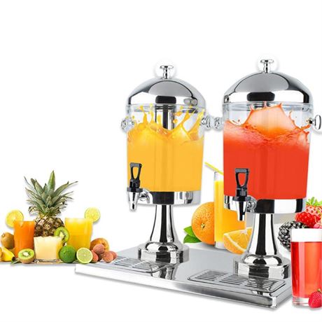 Beverage Dispenser, Hot Cold Drink Dispenser with Ice Container and Stainless