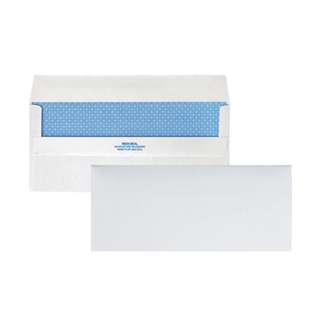 Quality Park Redi-Seal Security Tint Envelopes, #10, White, 500/Box (11218)