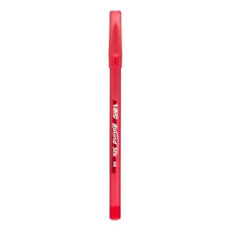 60 PACK BIC Round Stic Xtra Life Ball Pen  Medium Point (1.0mm)  Red  12 Count