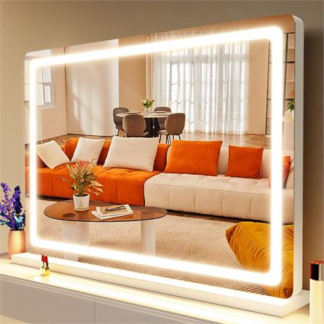 Makeup Vanity Mirror with Lights 32" x 24" Large LED Makeup Mirror, Light up