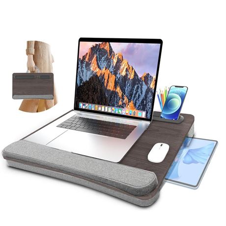 Lap Desk, Home Office Laptop Desk Fits up to 15.6 Inches Laptop with Cushion,