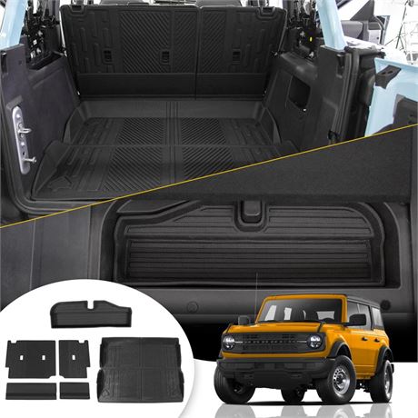 Cargo Mat Compatible with 2021 2022 2023 2024 Ford Bronco Trunk Mat Back Seat