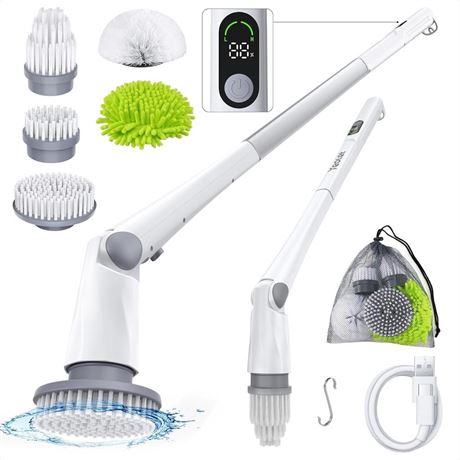 OFFSITE Electric Spin Scrubber, IPX7 Waterproof Cordless Cleaning Brush,