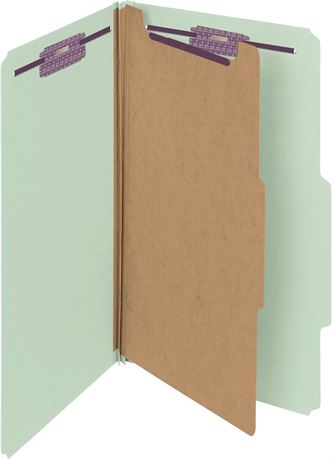 Smead Pressboard Classification File Folder with SafeSHIELD Fasteners, 1