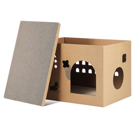 SUPVOX Cardboard Cat House: Double Layered Design Spacious Interior with 2 PCS