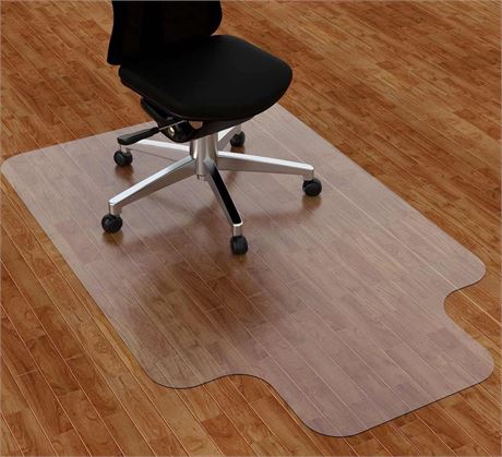 Office Chair Mat for Hardwood Floor, 30” x 48” Clear Desk Chair Mat for Hard