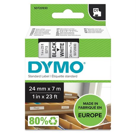 DYMO 53713 D1 High-Performance Polyester Removable Label Tape, 1" x 23 ft,