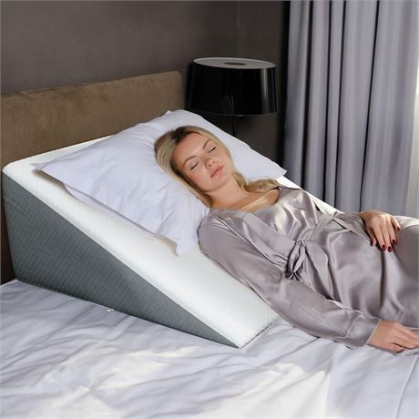 Kolbs Extra Wide Bed Wedge Pillow | Super Large | Memory Foam Top and Jacquard