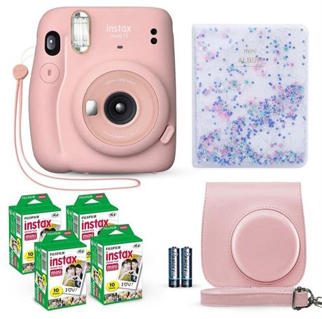 Fujifilm Instax Mini SE Instant Camera Pink + Compatible Carrying Case,