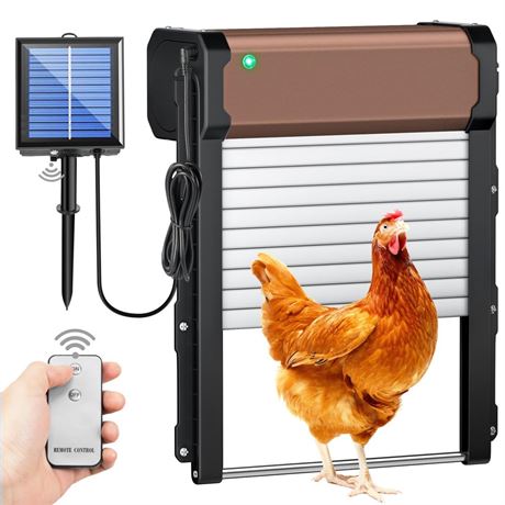 Automatic Chicken Coop Door, Solar Powered Chicken Coop Door Opener with Timer