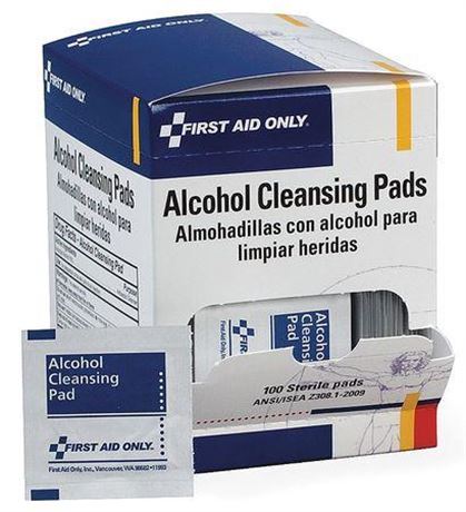 First Aid Only H-305 Alcohol Cleansing Pads  Dispenser Box  100/Box