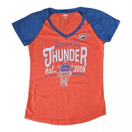 NBA Oklahoma City Thunder Youth Girl's Shirt XL V-Neck