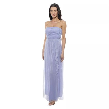 Juniors' Jump Apparel Strapless Tulle Ruffle Gown, Girl's,