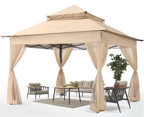 ABCCANOPY Pop Up Gazebo 11x11 - Outdoor Canopy Tent with Mosquito Netting for