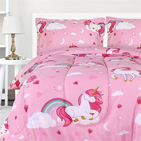 Utopia Bedding All Season Unicorn Comforter Set with 2 Pillow Cases, 3 Piece