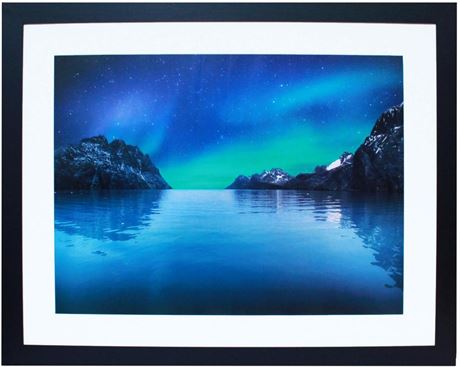 Black 22X28 Gallery Poster Frame With 18X24 Mat - Wide Molding - Includes