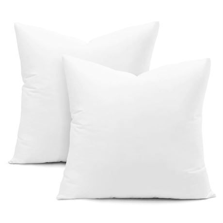 puredown® 22x22 Pillow Inserts, 2 Pack Down Alternative Square Form Sham