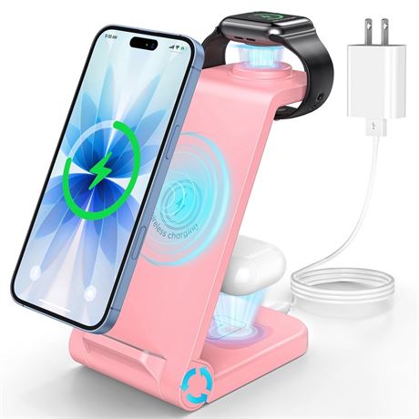 Cshidworld Wireless Charger, 3 in 1 Charging Station, 23W Fast Charging Dock