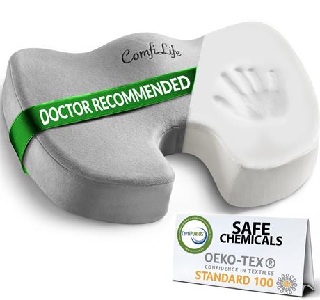 ComfiLife Premium Comfort Seat Cushion - Non-Slip Orthopedic 100% Memory Foam