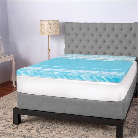 3" Gel Swirl Memory Foam Mattress Topper 3 in. Medium No Pocket Gel Memory Foam