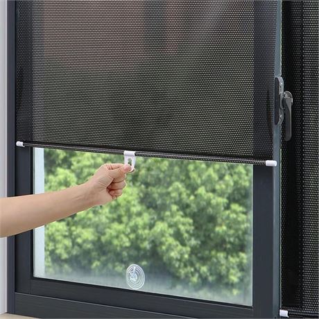 Thermal Blackout Roller Shades, with Suction Cups Temporary Privacy