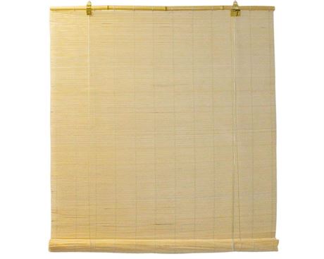 Natural Bamboo Matchstick Roll Up Window Blind 60-Inch Wide by 72-Inch Length