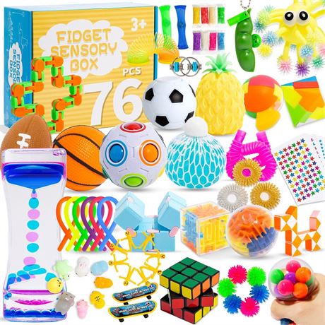 OFFSITE 76 Pack Sensory Fidget Toys Set, Stress Relief and Anti-Anxiety Bundle