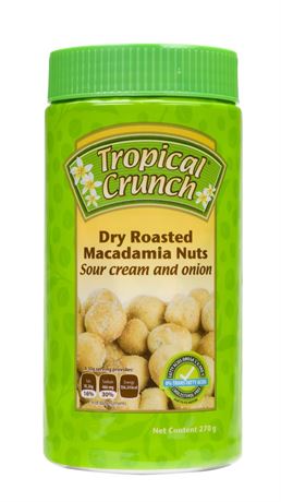 Tropical Crunch Macadamia Nuts, Sour Cream & Onion – Oven-Baked Macadamia Nut