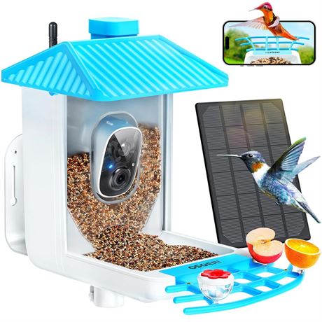 Osoeri Smart Bird Feeder with Camera, 1080P HD AI Identify Wild Bird Watching